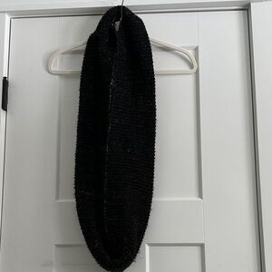 Elegant Black Knit Infinity Scarf